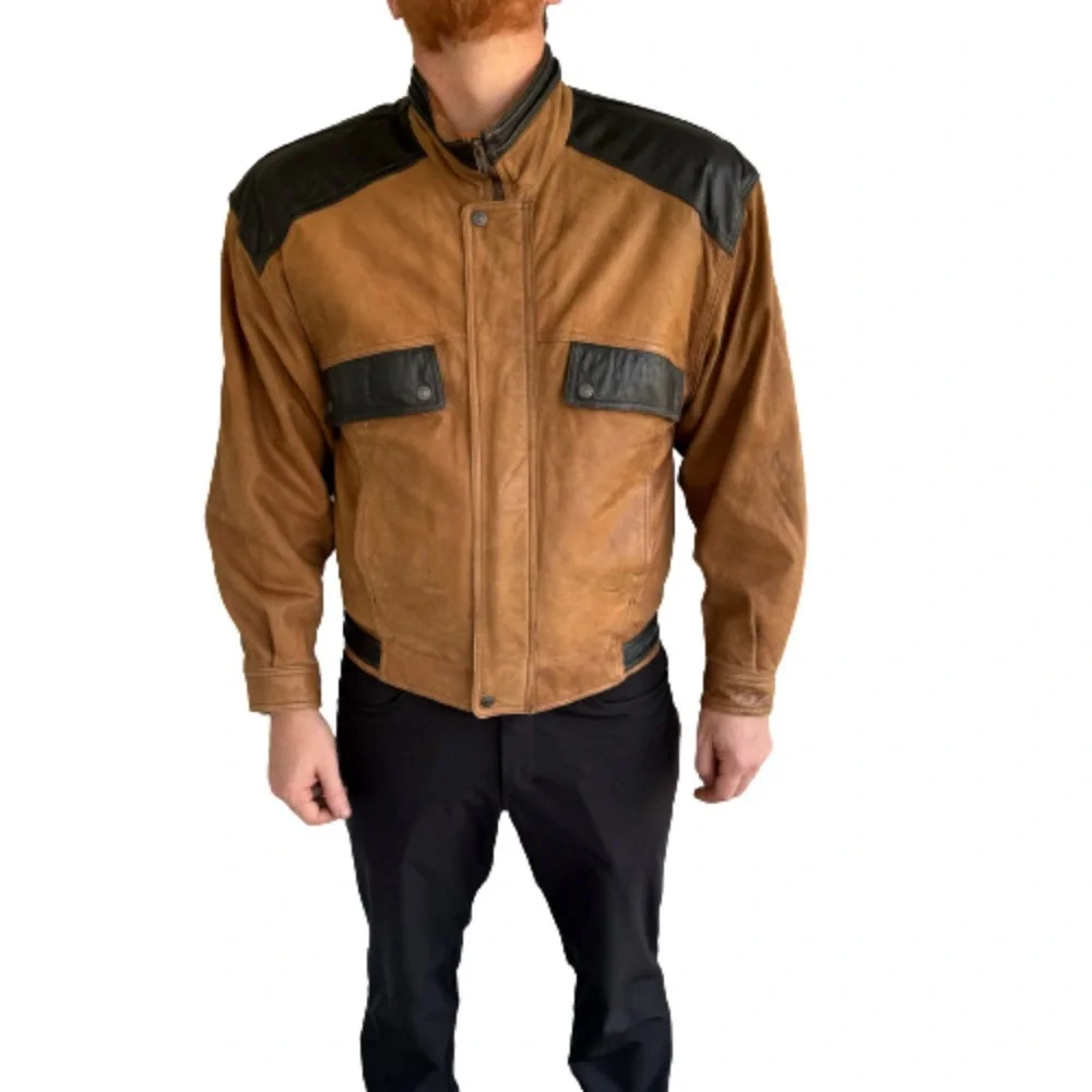 Levi's Vintage 90's Western Wear Men's Leather Bomber Jacket Size Medium